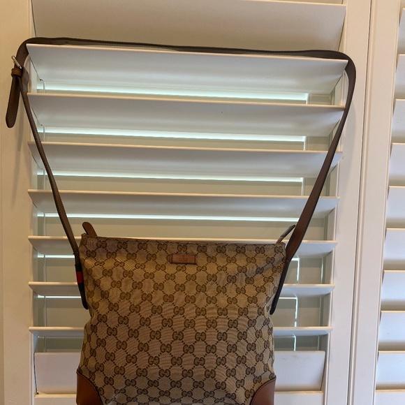 Gucci Handbags - AUTHENTIC GUCCI GG Canvas and Leather Messenger Bag
